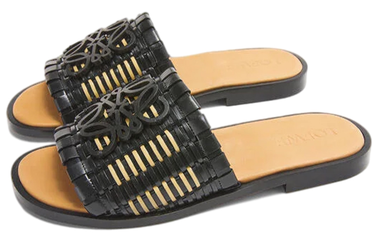 Shop (Women) LOEWE Comfort Woven Slide 'Black' L814465X04-1208