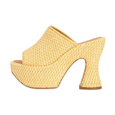 (W) LOEWE CMFTable Raffia Fashion Sandal 'Yellow'