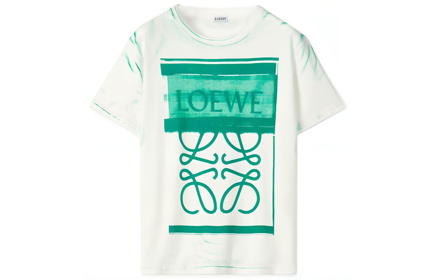 (Women) LOEWE Contrast Logo Print Oversized Crewneck T-Shirt Women FW22 White. S359Y22X27-2104