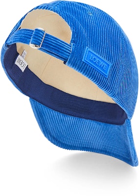 (Women) LOEWE Corduroy Metal Slider Patch Cap Women in Coastal Blue. K820358X22-5695 Lookbook (Women) LOEWE Corduroy Metal Slider Patch Cap Women in Coastal Blue. K820358X22-5695