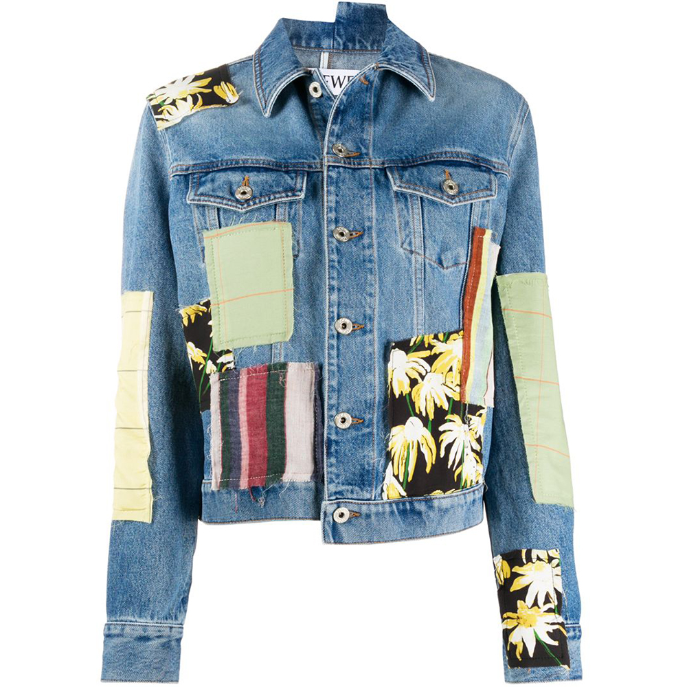 (Women) LOEWE Daisy Patchwork Denim Jacket Blue S2108191IB-4985