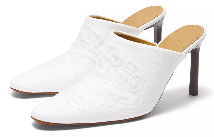 (W) LOEWE Denim Mul Fashion Slide 'White' 圖 3