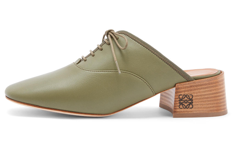 (W) LOEWE Derby Mule 'Green Lambskin'