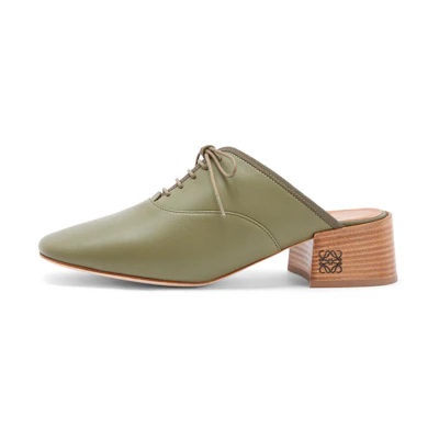 (W) LOEWE Derby Mule 'Green Lambskin'
