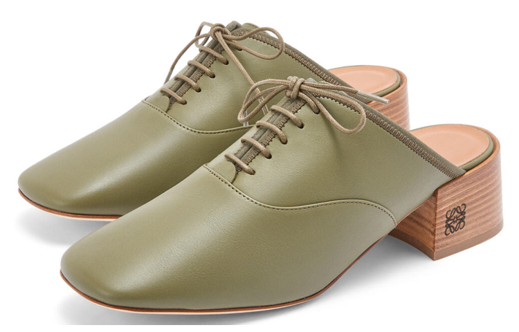 (W) LOEWE Derby Mule 'Green Lambskin' 圖 2