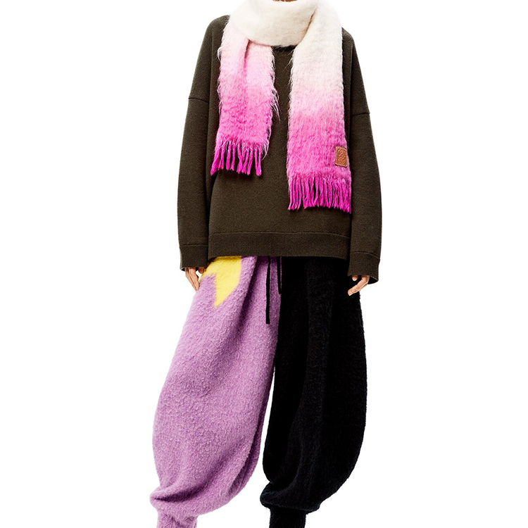 (Women) LOEWE Dip-Dye Mohair Scarf Pink F655257X02-2102 圖 4