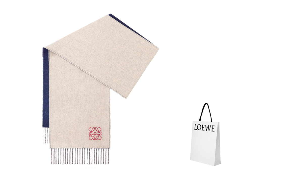 Sizing (W) LOEWE 女士双面针织流苏围巾 F810250X01ANAGRAM5112