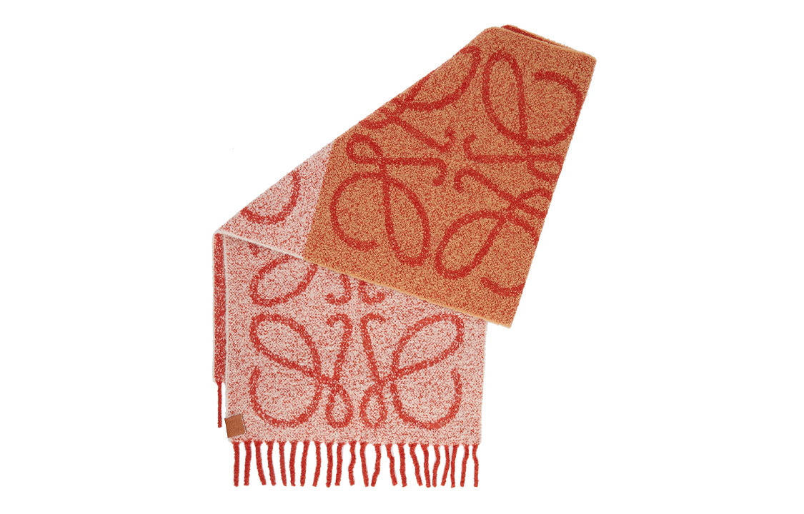 Lookbook (W) LOEWE 女士红色压花针织围巾 F811257X795959