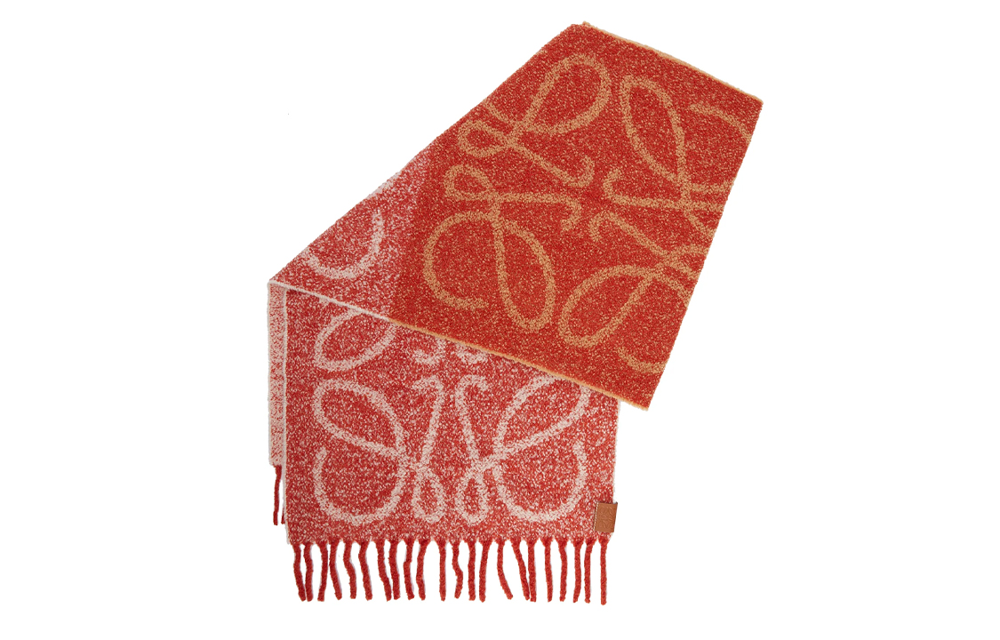 Shop (W) LOEWE 女士红色压花针织围巾 F811257X795959