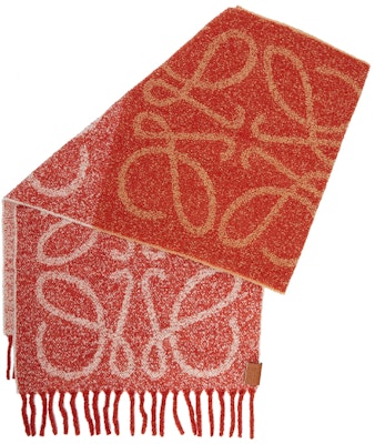 (W) LOEWE 女士红色压花针织围巾 F811257X795959 Shop (W) LOEWE 女士红色压花针织围巾 F811257X795959