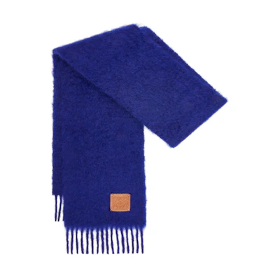 (Women) LOEWE Embossed Patch Knit Scarf Women’s Blue. F655254X01-5440