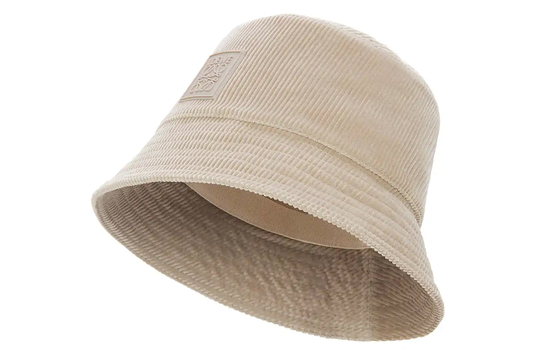 Shop (Women) LOEWE Embossed Patch Solid Color Bucket Hat Women’s Khaki. K820HB1X65-1120