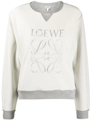 (W) LOEWE 刺繡Logo拼色女款圓領長袖上衣 灰色 S359341X95-1440 Order (W) LOEWE 刺繡Logo拼色女款圓領長袖上衣 灰色 S359341X95-1440