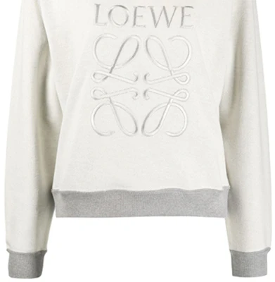 (W) LOEWE 刺繡Logo拼色女款圓領長袖上衣 灰色 S359341X95-1440 Sizing (W) LOEWE 刺繡Logo拼色女款圓領長袖上衣 灰色 S359341X95-1440