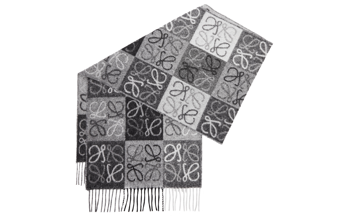 Lookbook (Women) LOEWE Fashion Logo Print Scarf in Black 0010793479