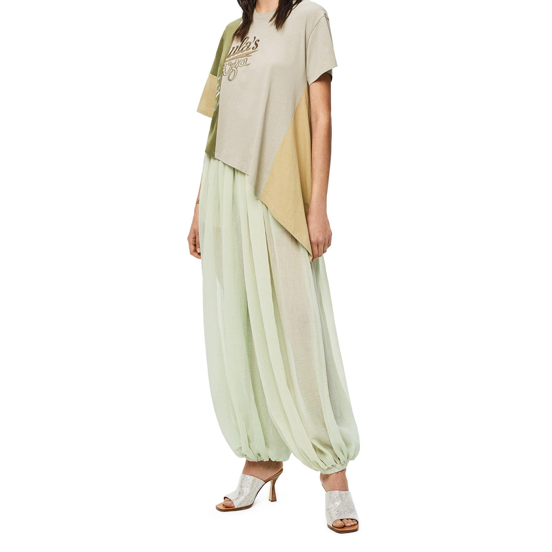 (W) LOEWE Fashion Sandal 'Silver Velvet Leather and Crystal' 圖 5