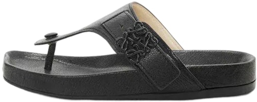 (Women) LOEWE Flat Leather Thong Sandals 'Black Fashion' L814465X59-1100 (Women) LOEWE Flat Leather Thong Sandals 'Black Fashion' L814465X59-1100