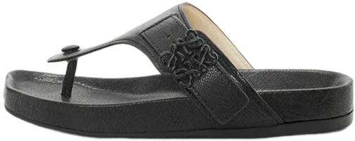 (Women) LOEWE Flat Leather Thong Sandals 'Black Fashion' L814465X59-1100 (Women) LOEWE Flat Leather Thong Sandals 'Black Fashion' L814465X59-1100