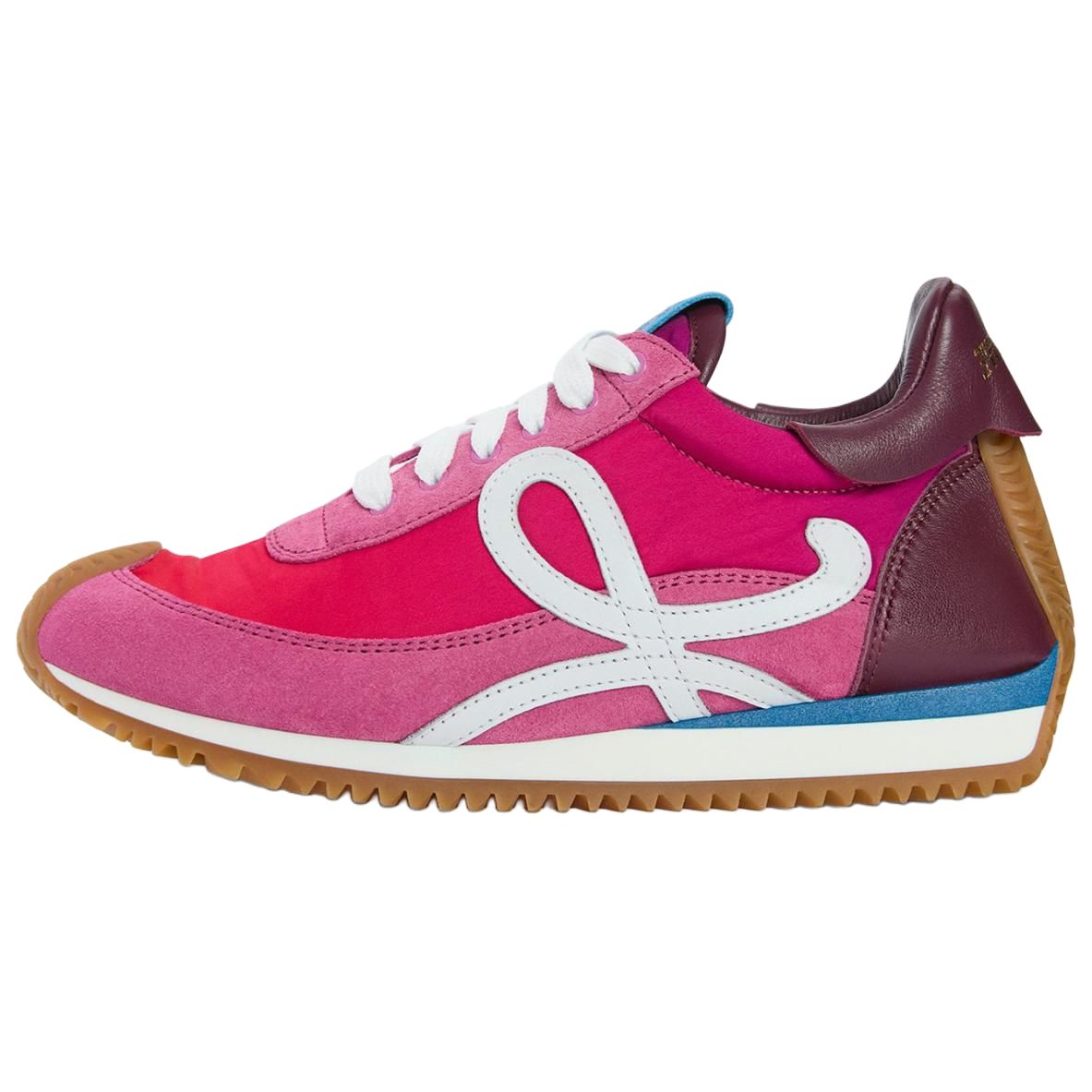 (Women) LOEWE Flow Runner 2.0 Pink Suede Lace-Up Casual Low-Top Shoes. LLSR282X13-4864
