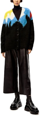 (Women) LOEWE FW21 Black Patterned Loose Fit Knit Cardigan Sweater. S540Y16K23-1489 Lookbook (Women) LOEWE FW21 Black Patterned Loose Fit Knit Cardigan Sweater. S540Y16K23-1489