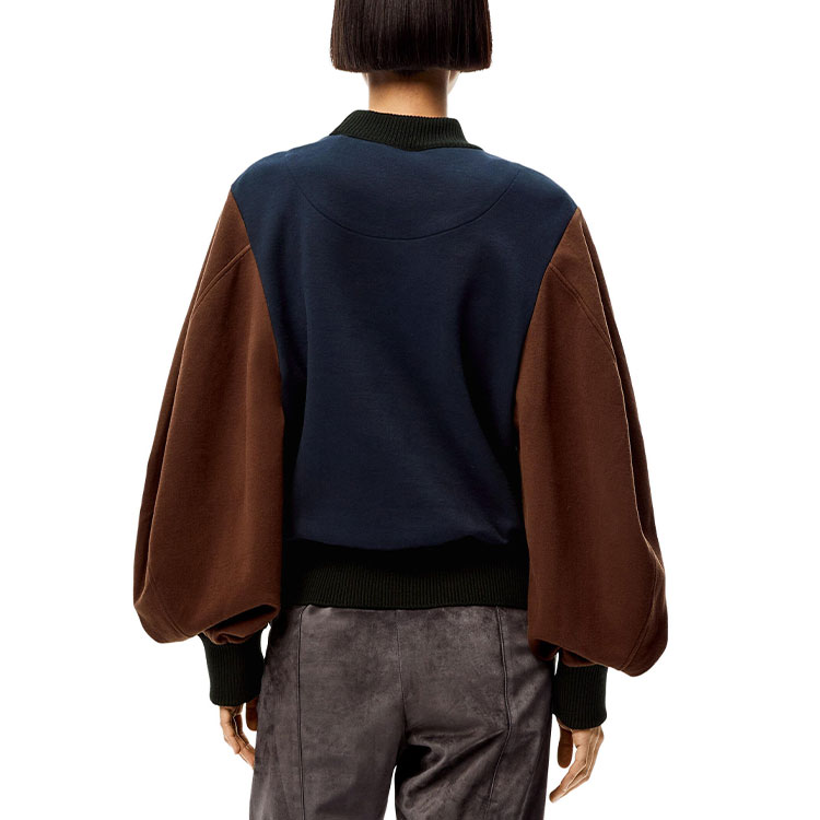 Shop (W) LOEWE 2021秋冬拼色棉质圆领卫衣 深蓝色 S540Y07X59-4042
