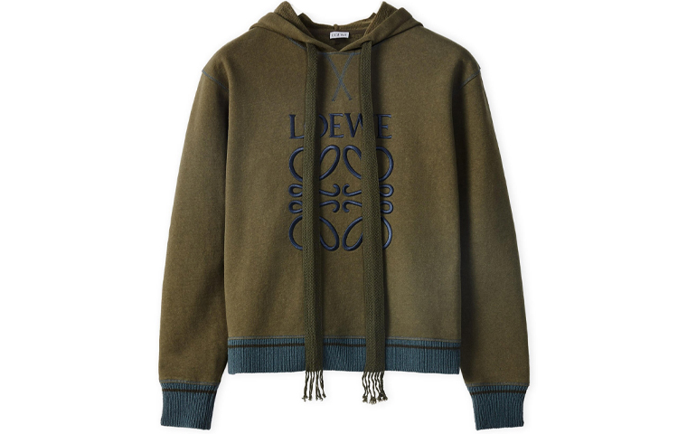 (Women) LOEWE FW21 Green Anagram Geometric Hoodie. S359341XAQ-4120