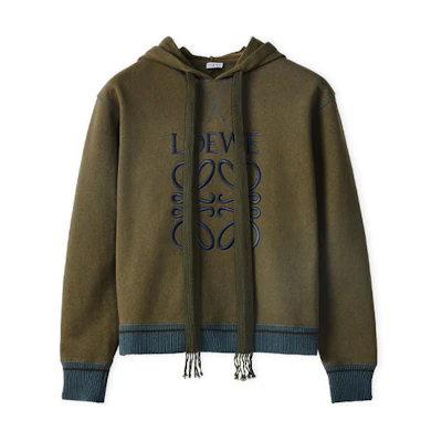 (Women) LOEWE FW21 Green Anagram Geometric Hoodie. S359341XAQ-4120