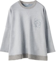 (W) LOEWE FW21灰色刺绣胸标设计圆领卫衣 S359341XAO-1790 Order (W) LOEWE FW21灰色刺绣胸标设计圆领卫衣 S359341XAO-1790