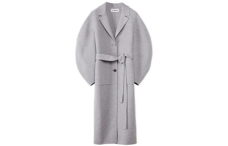 Order (W) LOEWE FW21 灰色長袖腰帶大衣。 S540Y01X23-1120