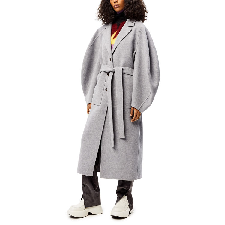 Purchase (W) LOEWE FW21 灰色長袖腰帶大衣。 S540Y01X23-1120