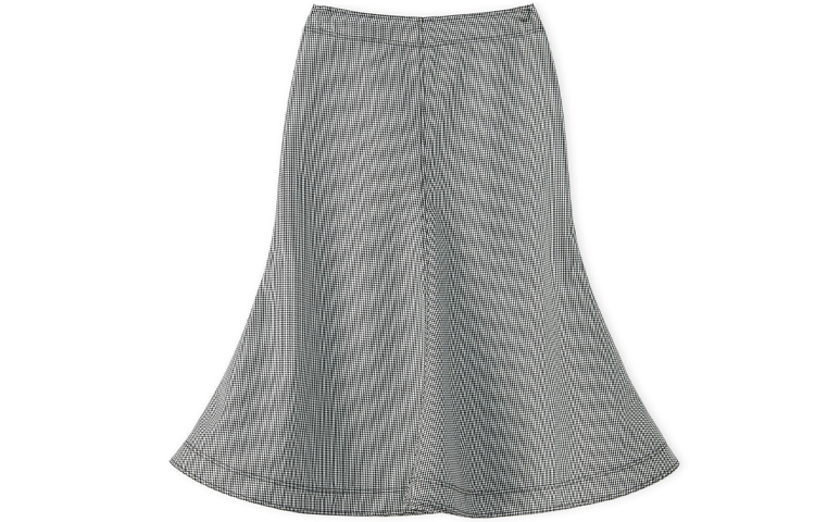 Order (W) ロエベ FW21 千鳥格子 ミディスカート ブラック ホワイト カジュアルスカート. S540Y08X39-1102