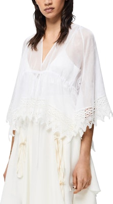 (W) LOEWE FW21 蕾絲長袖襯衫 白色 S616Y07X01-2100 Shop (W) LOEWE FW21 蕾絲長袖襯衫 白色 S616Y07X01-2100