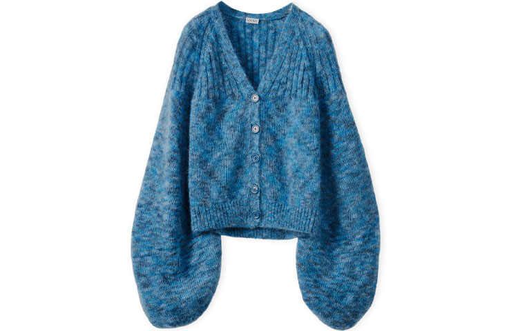 Order (W) LOEWE 2021秋冬蓝色马海毛宽松针织毛衣. S359Y16K08-8890