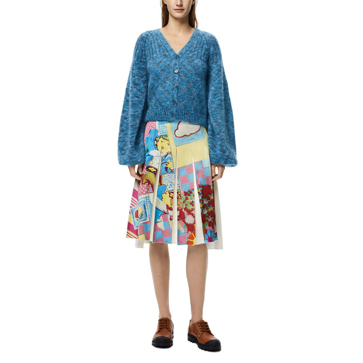 Lookbook (W) LOEWE 2021秋冬蓝色马海毛宽松针织毛衣. S359Y16K08-8890