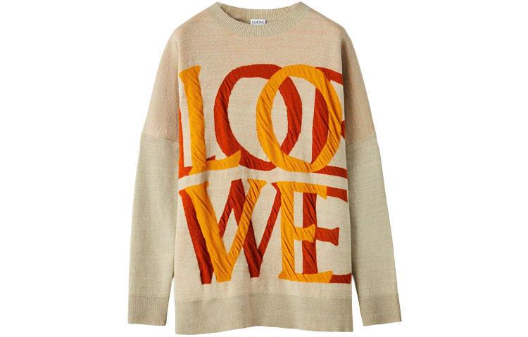 (Women) LOEWE FW21 Oversized Logo Knit Sweater Women’s Yellow. S359Y14K37-2150