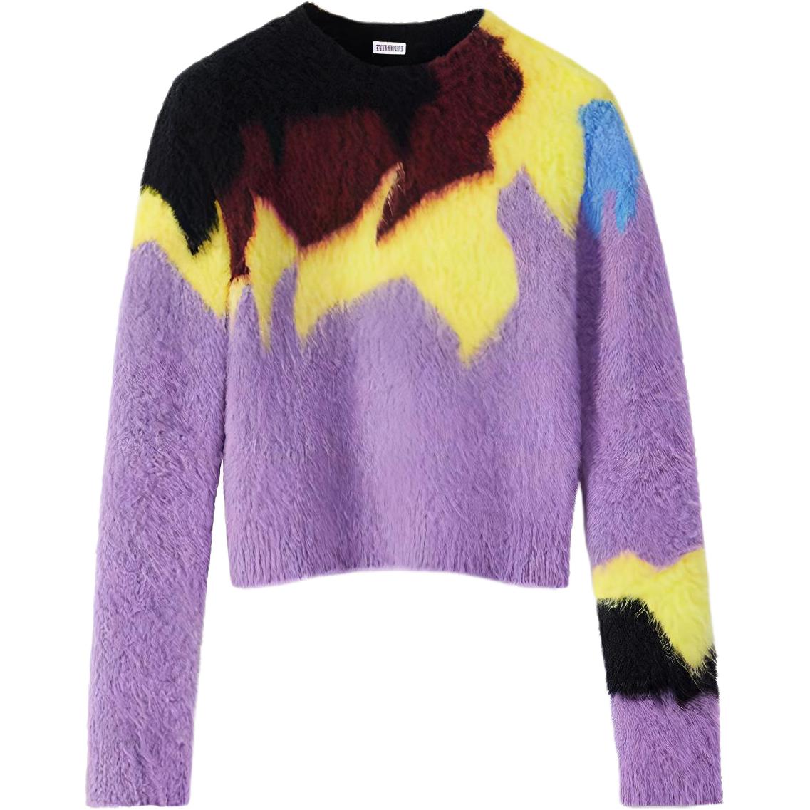 (Women) LOEWE FW21 Wool Intarsia Crewneck Sweater Multicolor. S540Y14K66-5388