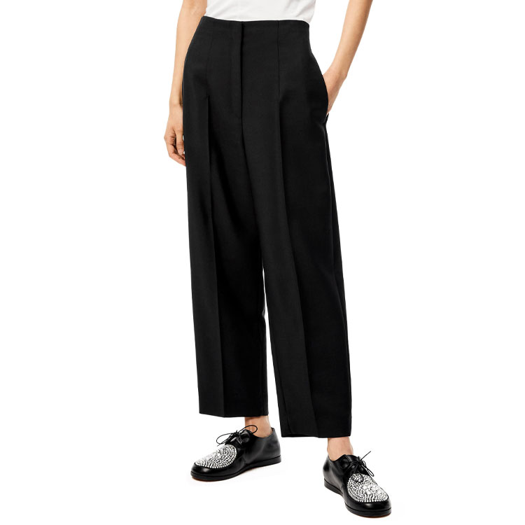 (Women) LOEWE FW21 Wool Mohair Blend Tapered Suit Pants Black S359331XD0-1100 圖 4