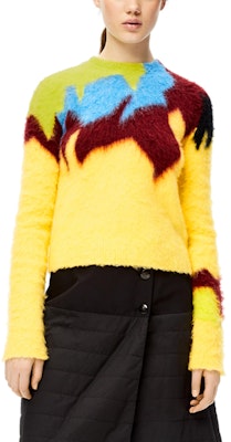 (Women) LOEWE FW21 Yellow Wool Inlay Long Sleeve Sweater. S540Y14K66-8187 Shop (Women) LOEWE FW21 Yellow Wool Inlay Long Sleeve Sweater. S540Y14K66-8187