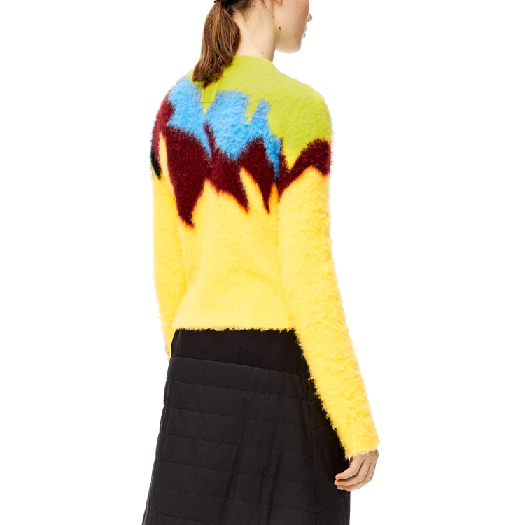 Purchase (W) LOEWE FW21 Kuning Wool Inlay Baju Lengan Panjang. S540Y14K66-8187