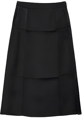 (Women) LOEWE FW22 Black Satin A-Line Midi Skirt S359Y08X20-1100 Buy (Women) LOEWE FW22 Black Satin A-Line Midi Skirt S359Y08X20-1100