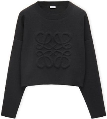 (W) 로에베 FW22 블랙 울 니트 스웨터 긴팔 크루넥. S540Y14KBG-1100 Order (W) 로에베 FW22 블랙 울 니트 스웨터 긴팔 크루넥. S540Y14KBG-1100