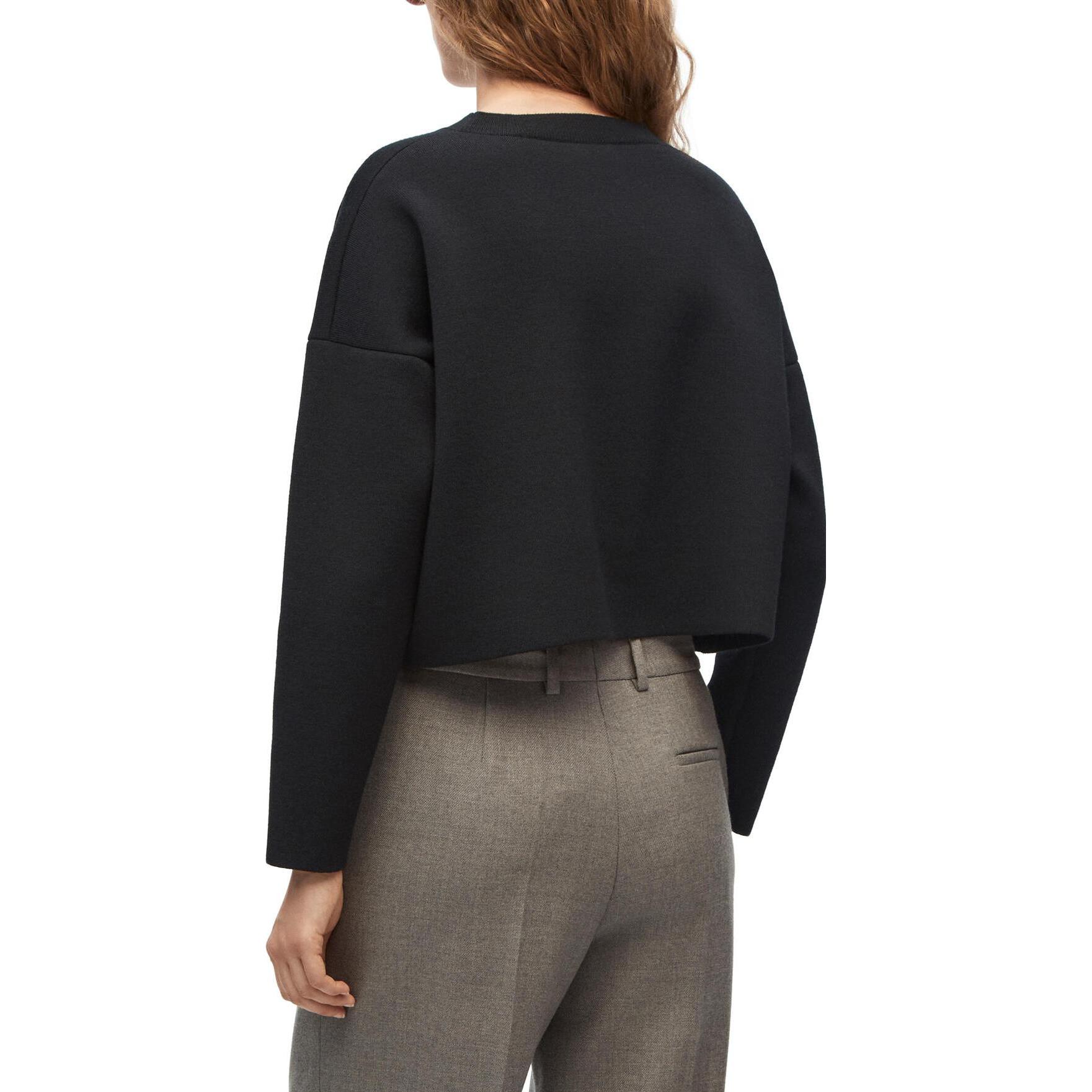 Shop (W) 로에베 FW22 블랙 울 니트 스웨터 긴팔 크루넥. S540Y14KBG-1100