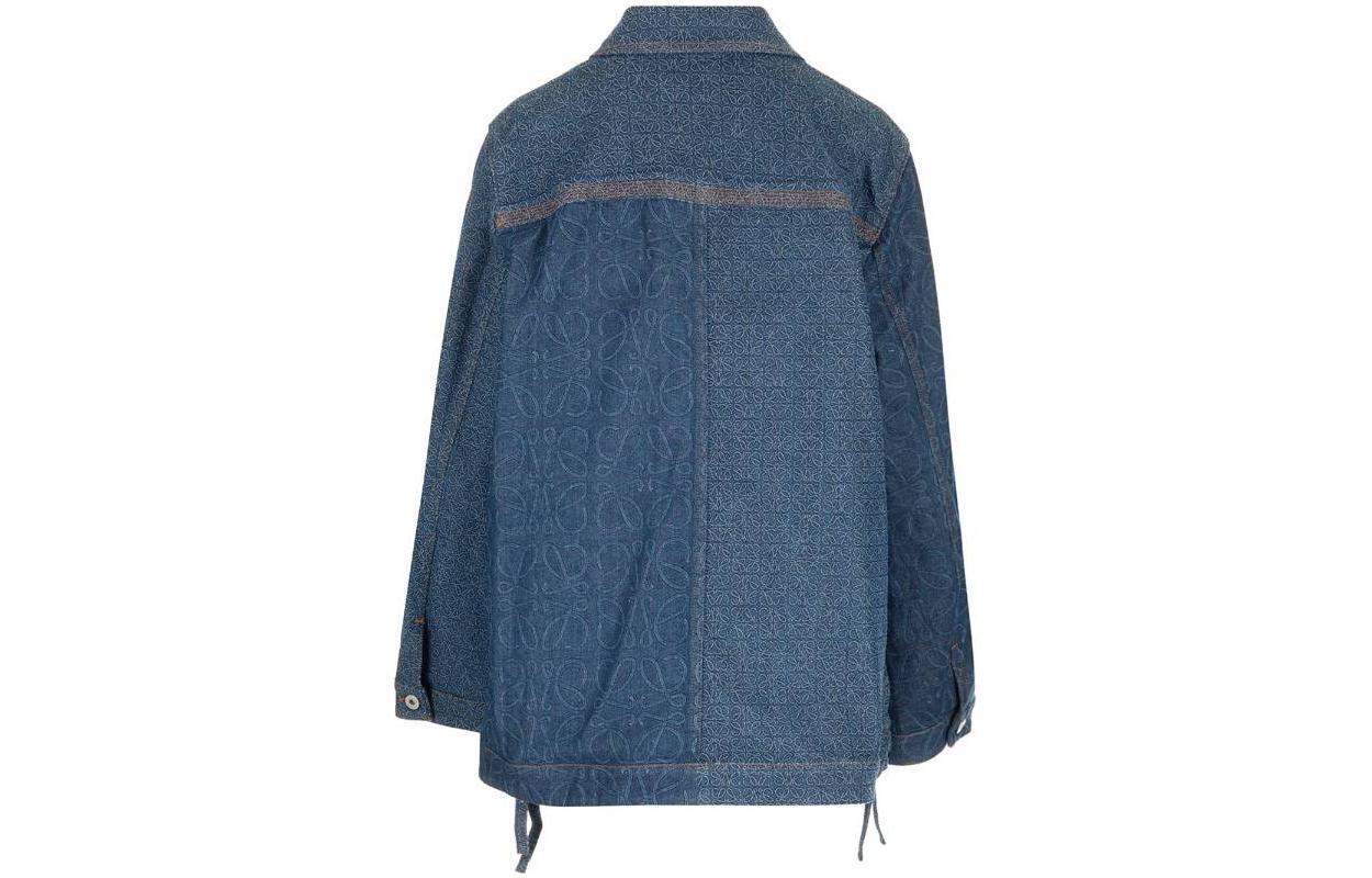 Lookbook (W) 로에베 FW22 블루 데님 재킷 칼라 버튼다운 디자인 S359Y50X21-5380