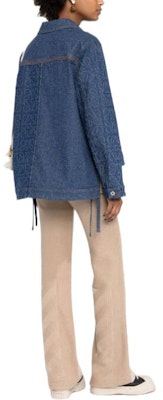(Women) LOEWE FW22 Blue Denim Jacket with Collared Button-Down Design S359Y50X21-5380 Purchase (Women) LOEWE FW22 Blue Denim Jacket with Collared Button-Down Design S359Y50X21-5380