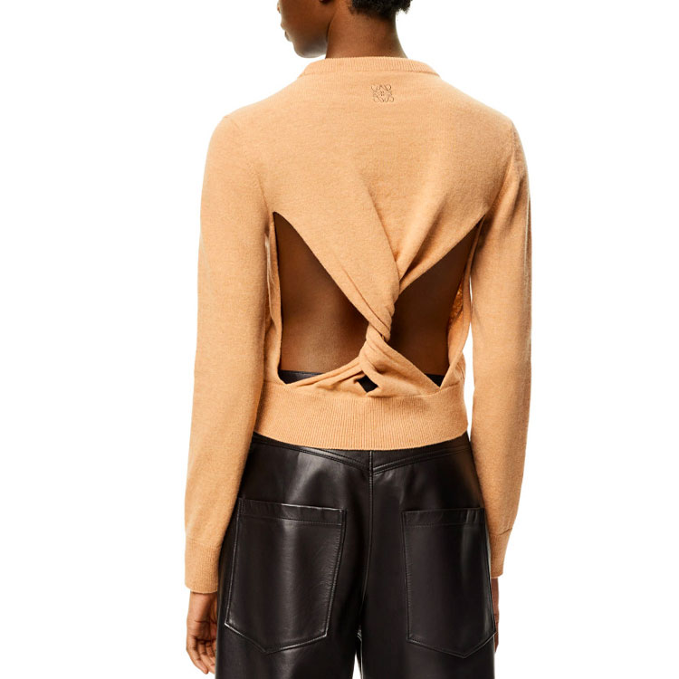 Purchase (W) LOEWE FW22 驼色无背长袖羊毛毛衣 S359Y14KAM-3150