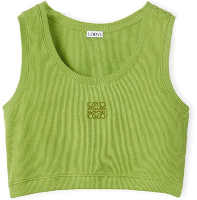 (W) LOEWE FW22 Top Verde de Punto con Bordado de Logo. S359Y23X25-6905 Buy (W) LOEWE FW22 Top Verde de Punto con Bordado de Logo. S359Y23X25-6905