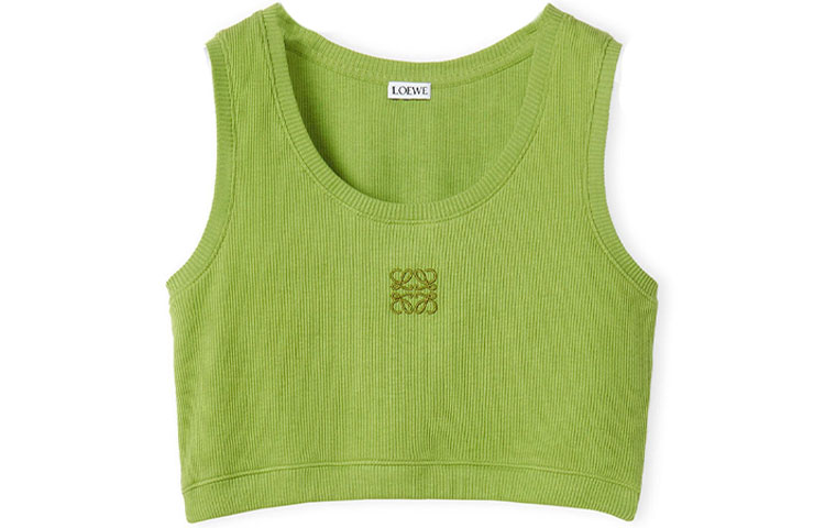 Order (W) LOEWE FW22 Top Verde de Punto con Bordado de Logo. S359Y23X25-6905