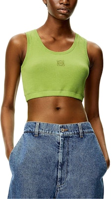 (W) LOEWE FW22 Top Verde de Punto con Bordado de Logo. S359Y23X25-6905 Shop (W) LOEWE FW22 Top Verde de Punto con Bordado de Logo. S359Y23X25-6905