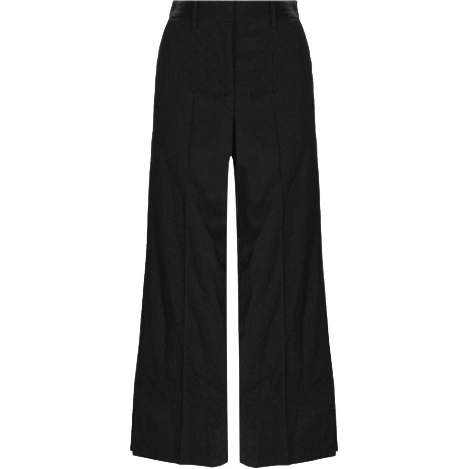 (Women) LOEWE FW22  High-Waisted Wide-Leg Black Casual Pants. S540Y04XBM-1100
