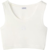 (Women) LOEWE FW22 White Sleeveless Round-Neck Casual Tank Top. S359Y23X25-2100 (Women) LOEWE FW22 White Sleeveless Round-Neck Casual Tank Top. S359Y23X25-2100